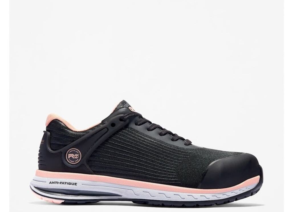 Women's Timberland PRO® Drivetrain Comp-Toe Work Sneaker Size 9.5 Black Pink